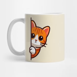 Orange Cat Peeking Mug